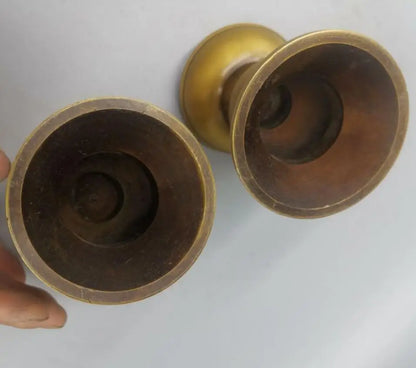 China brass Seiko wax candlestick crafts statue A pair