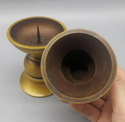 China brass Seiko wax candlestick crafts statue A pair