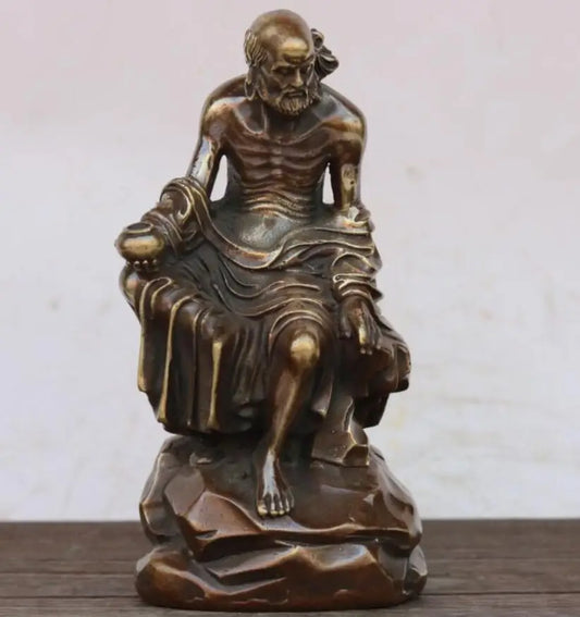 China brass Shaolin Temple DARUMA Patriarch crafts statue