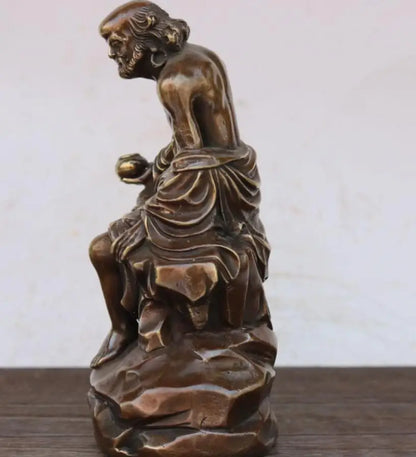 China brass Shaolin Temple DARUMA Patriarch crafts statue