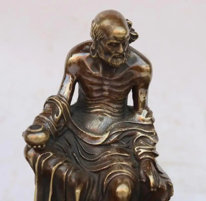 China brass Shaolin Temple DARUMA Patriarch crafts statue