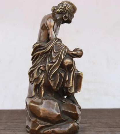 China brass Shaolin Temple DARUMA Patriarch crafts statue