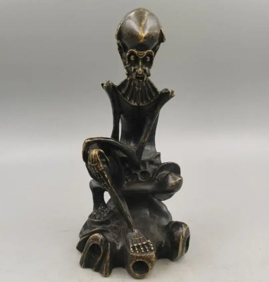 China brass Skeleton Dharma Patriarch crafts statue