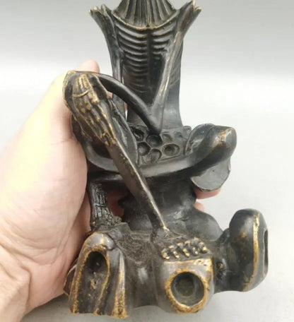 China brass Skeleton Dharma Patriarch crafts statue