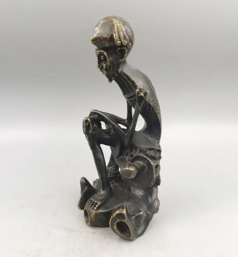 China brass Skeleton Dharma Patriarch crafts statue