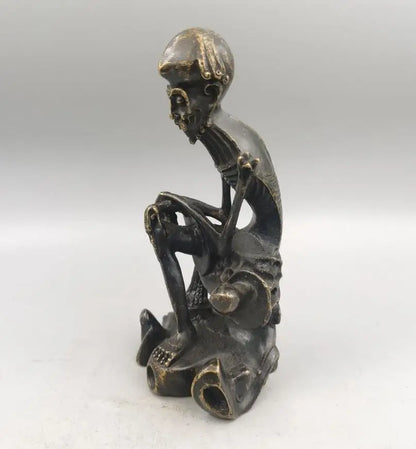 China brass Skeleton Dharma Patriarch crafts statue