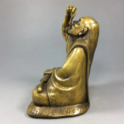 China brass Spring and Autumn Period monarch crafts statue