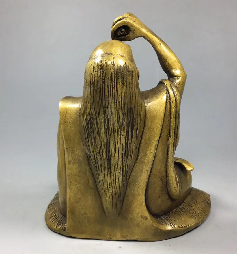 China brass Spring and Autumn Period monarch crafts statue