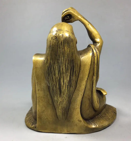 China brass Spring and Autumn Period monarch crafts statue
