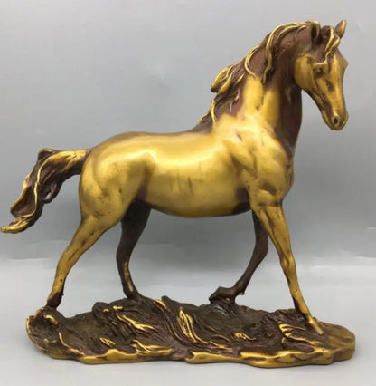 China brass Standing horse crafts statue