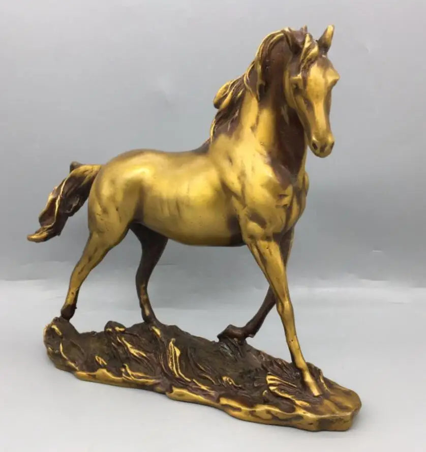 China brass Standing horse crafts statue