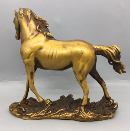 China brass Standing horse crafts statue
