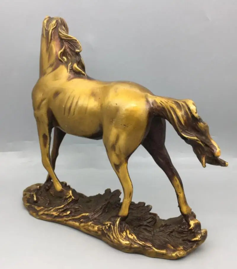 China brass Standing horse crafts statue