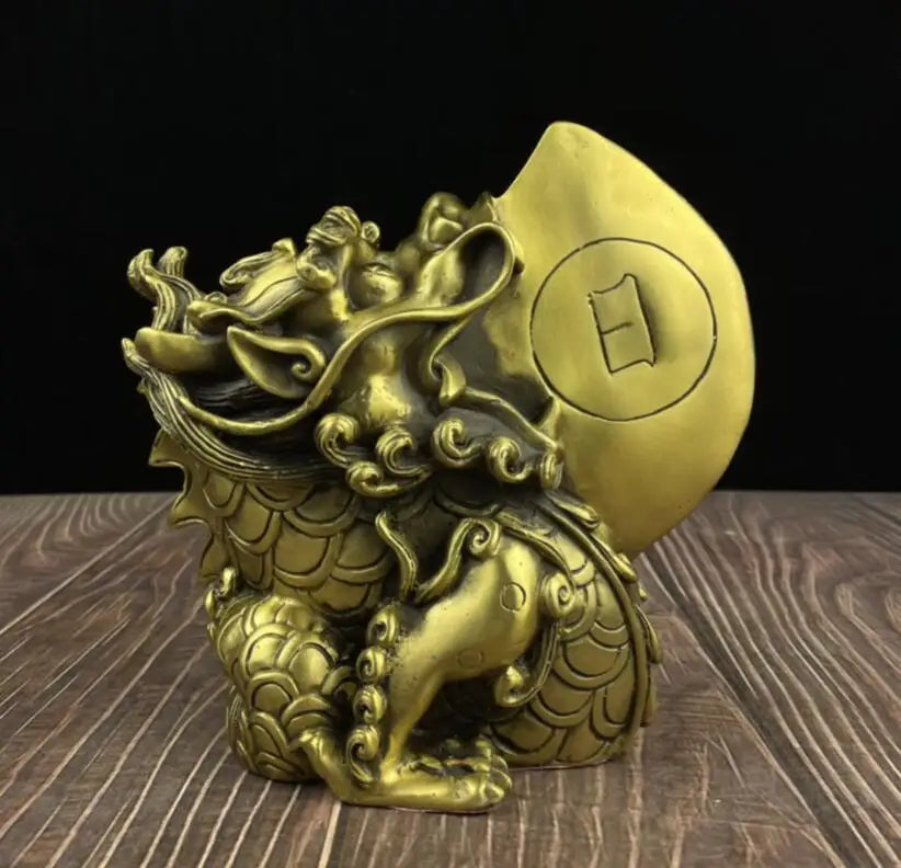 China brass Sun moon beast crafts statue