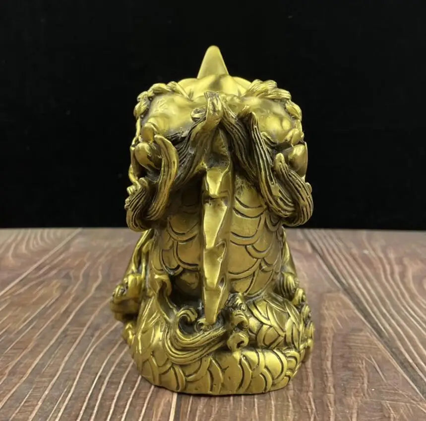 China brass Sun moon beast crafts statue