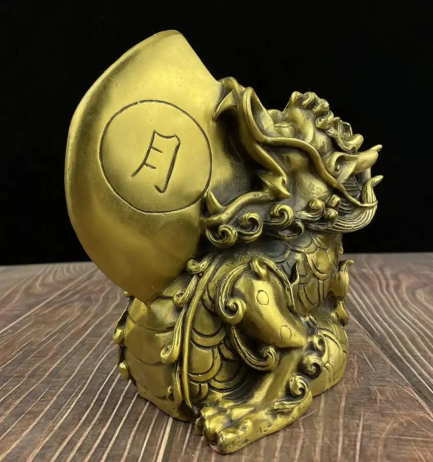 China brass Sun moon beast crafts statue