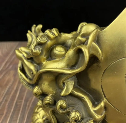 China brass Sun moon beast crafts statue