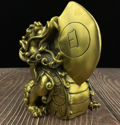 China brass Sun moon beast crafts statue