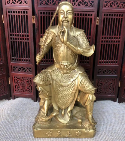China brass Taoism Respect God crafts statue