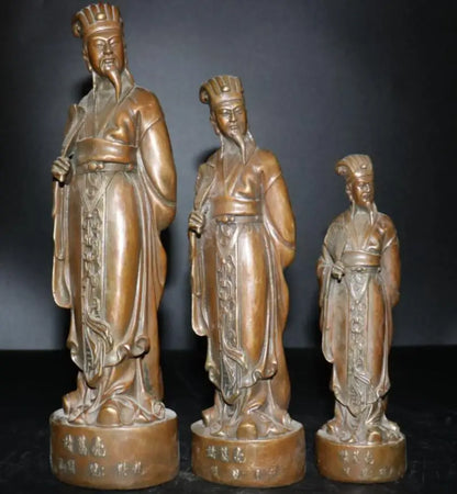 China brass Three Kingdoms period strategist Zhuge liang crafts statue