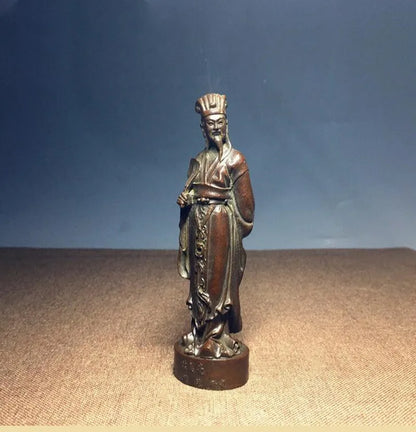 China brass Three Kingdoms period strategist Zhuge liang crafts statue