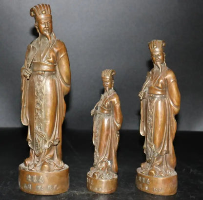 China brass Three Kingdoms period strategist Zhuge liang crafts statue