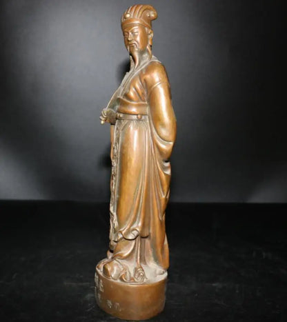 China brass Three Kingdoms period strategist Zhuge liang crafts statue