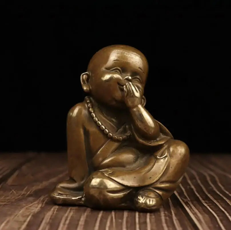 China brass Three Little Monks crafts statue A set