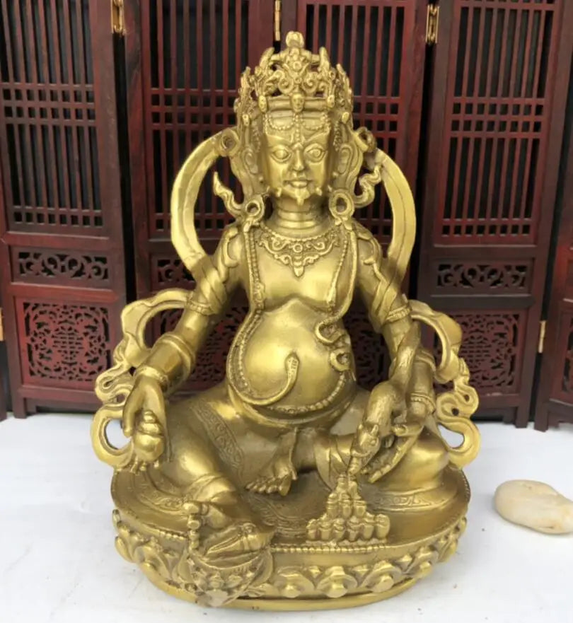 China brass Tibetan god of wealth Buddha crafts statue