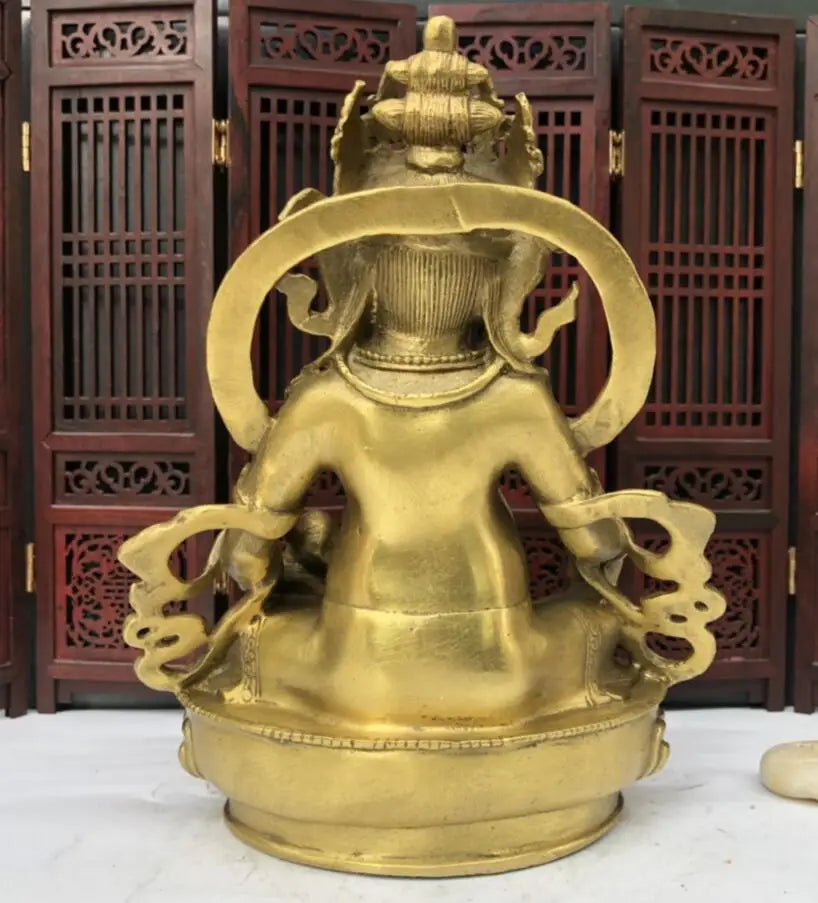 China brass Tibetan god of wealth Buddha crafts statue