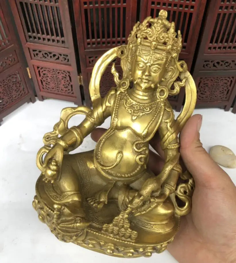 China brass Tibetan god of wealth Buddha crafts statue
