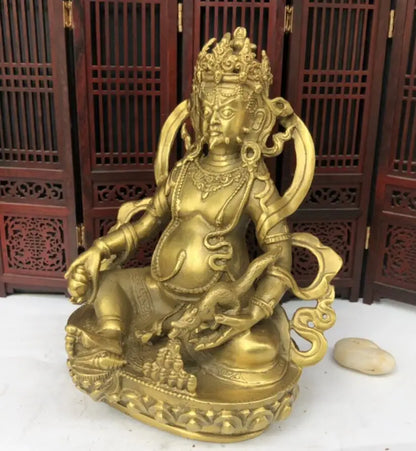 China brass Tibetan god of wealth Buddha crafts statue