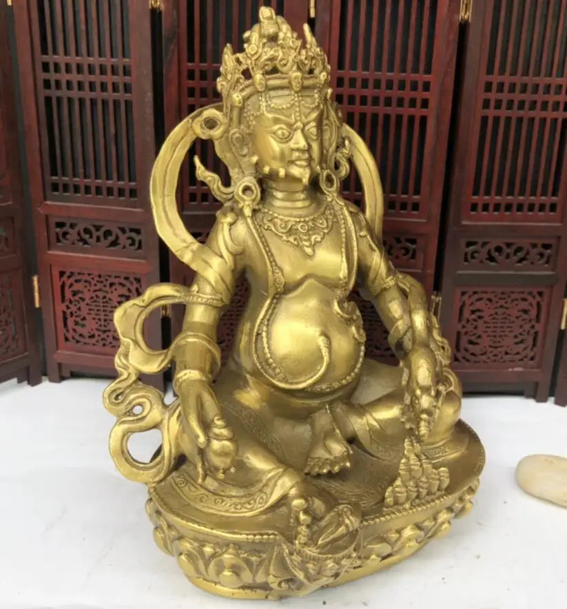 China brass Tibetan god of wealth Buddha crafts statue