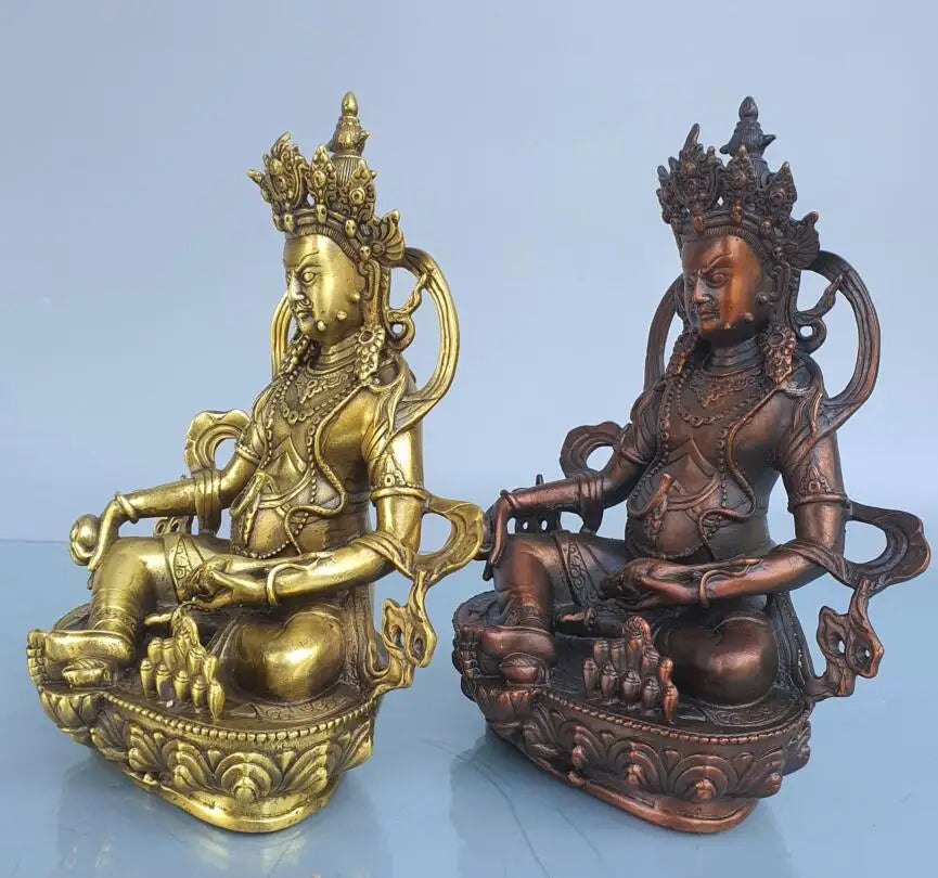 China brass Tibetan god of wealth crafts statue