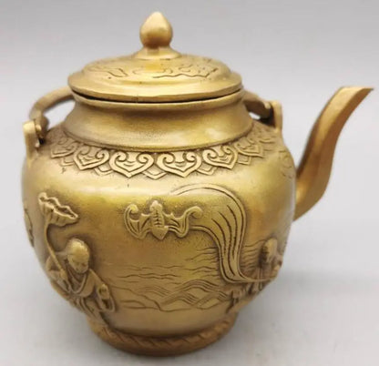 China brass Two god fairy flagon crafts statue