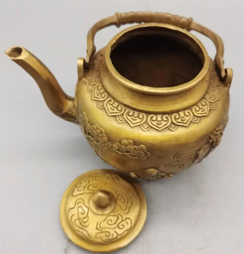 China brass Two god fairy flagon crafts statue