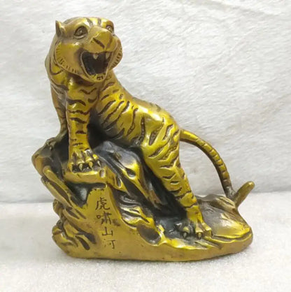 China brass Uphill tiger crafts statue