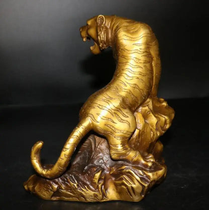 China brass Uphill tiger crafts statue