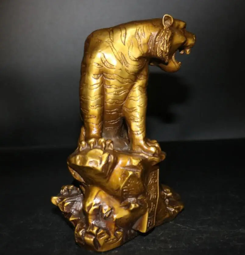 China brass Uphill tiger crafts statue