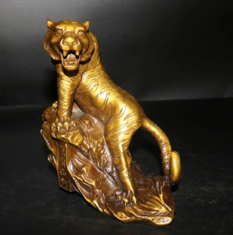 China brass Uphill tiger crafts statue