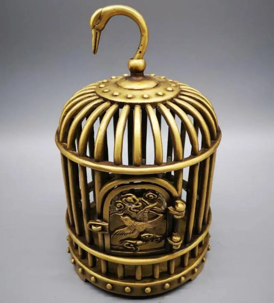 China brass Very beautiful bird cage crafts statue