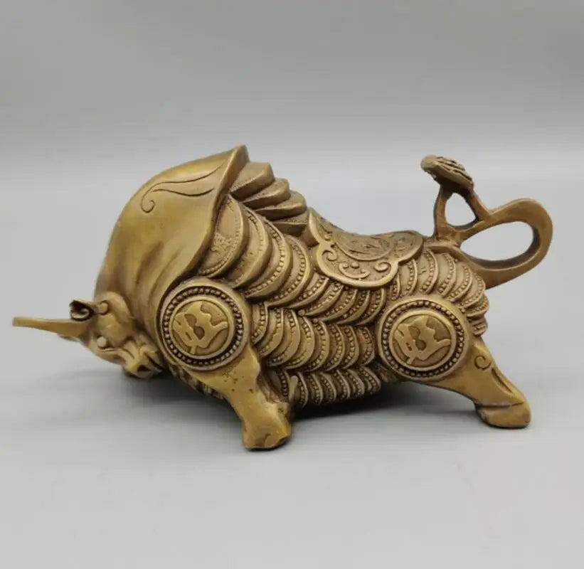 China brass Wall Street cow wealth crafts statue