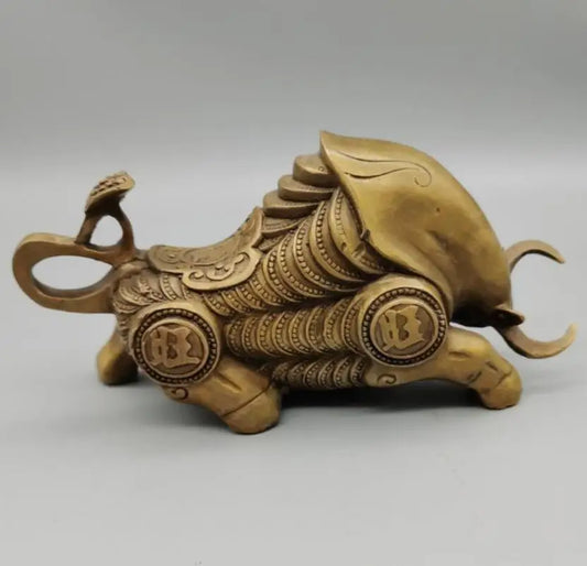 China brass Wall Street cow wealth crafts statue