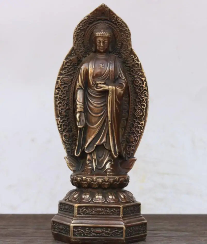 China brass West Fong three Saint Buddha crafts statue