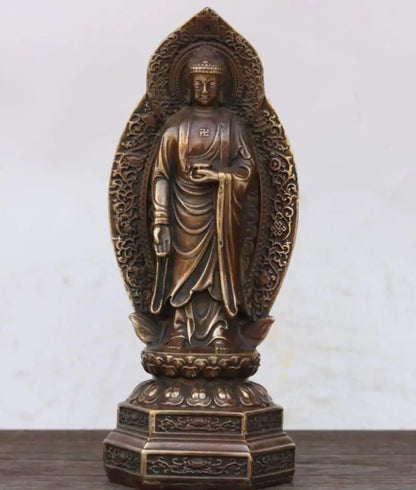 China brass West Fong three Saint Buddha crafts statue