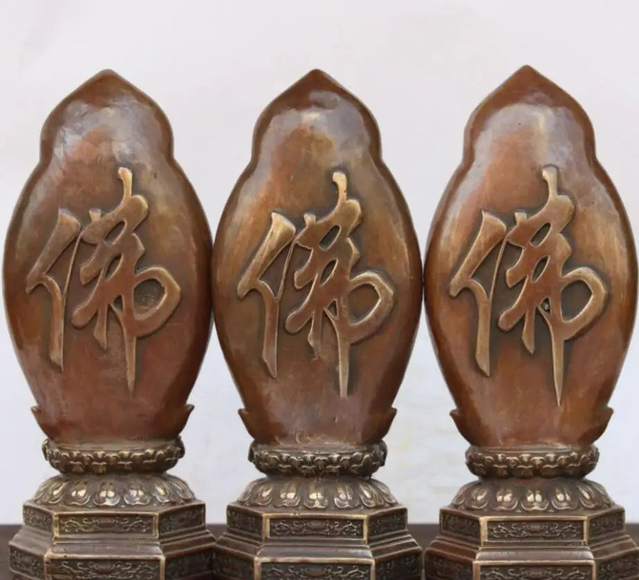 China brass West Fong three Saint Buddha crafts statue