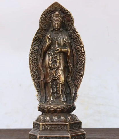 China brass West Fong three Saint Buddha crafts statue