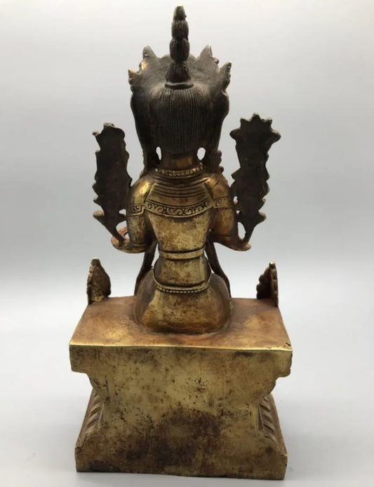 China brass White tara Buddha crafts statue