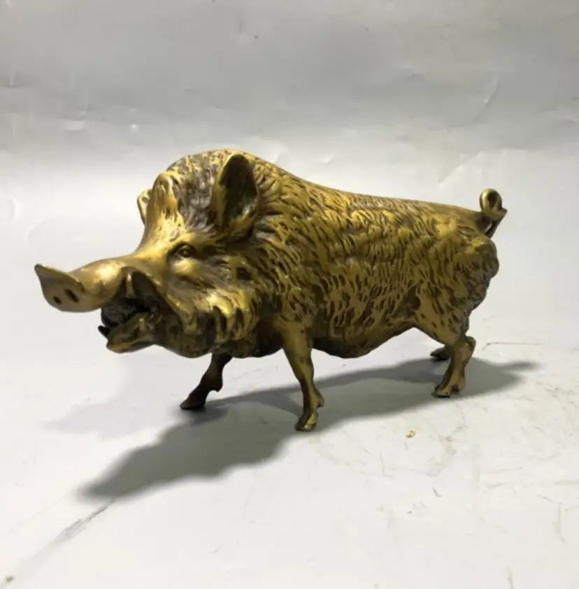 China brass Wild boar crafts statue