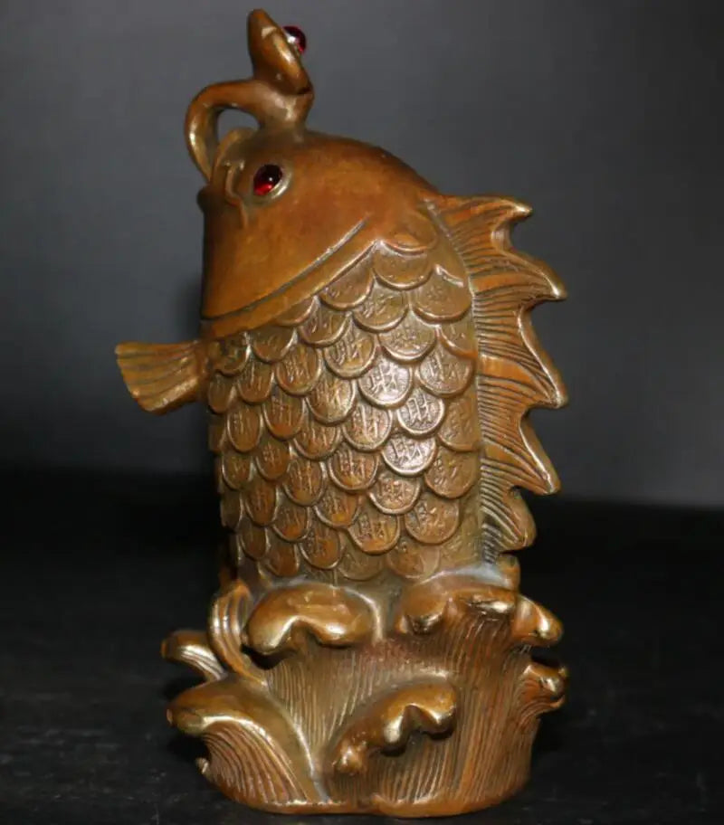 China brass Wishful fish crafts statue
